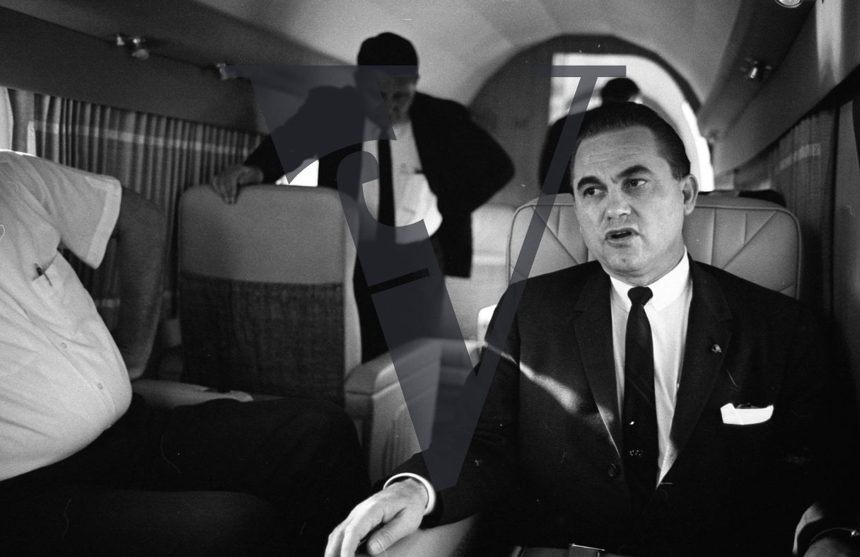 Governor George Wallace, on board plane.