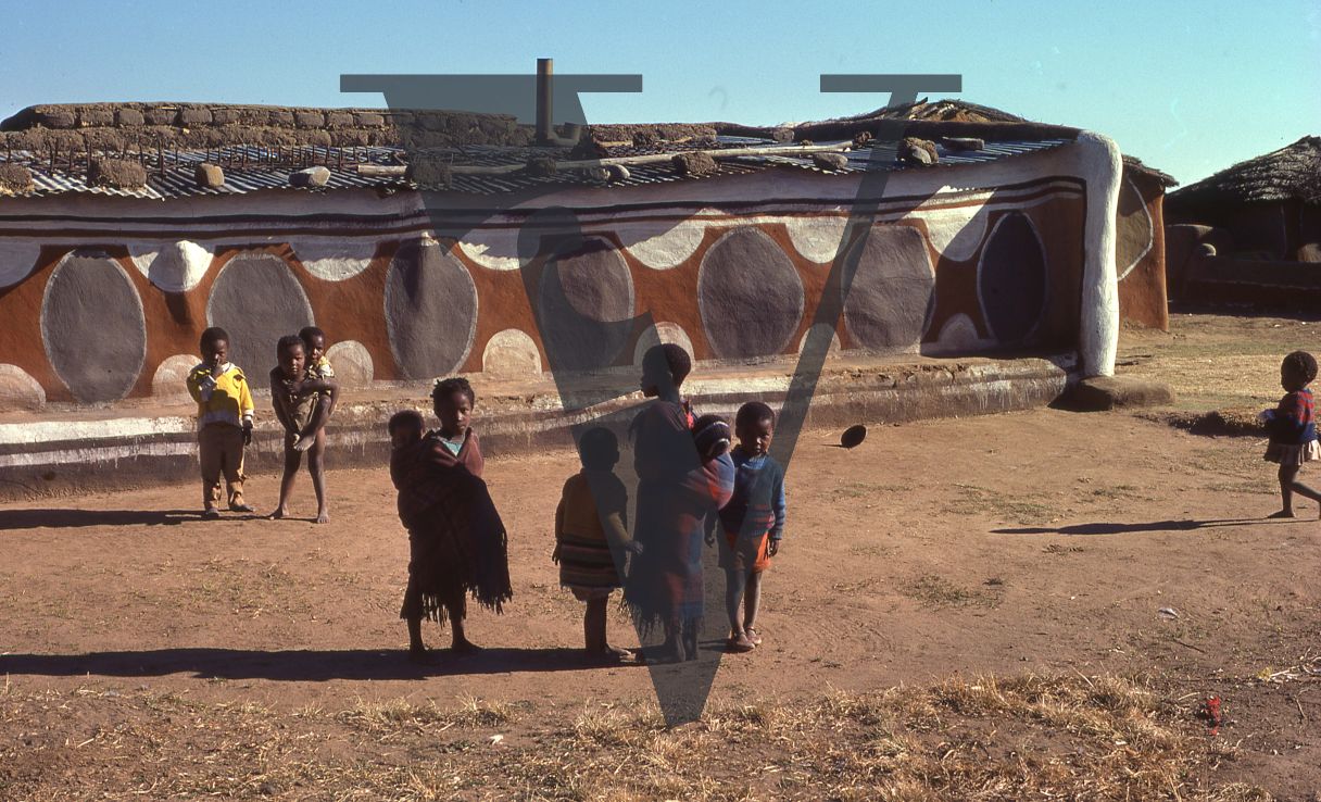 Eswatini, Kraal, houses, village, children.